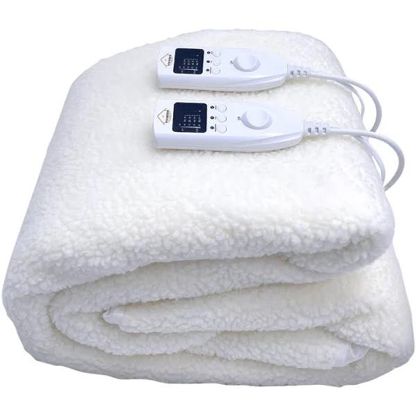 Viviendo 350 GSM Heated Electric Blanket Synthetic Wool Top