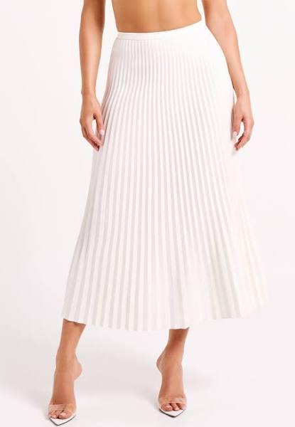 Twyla Pleated Suiting Maxi Skirt | Ivory