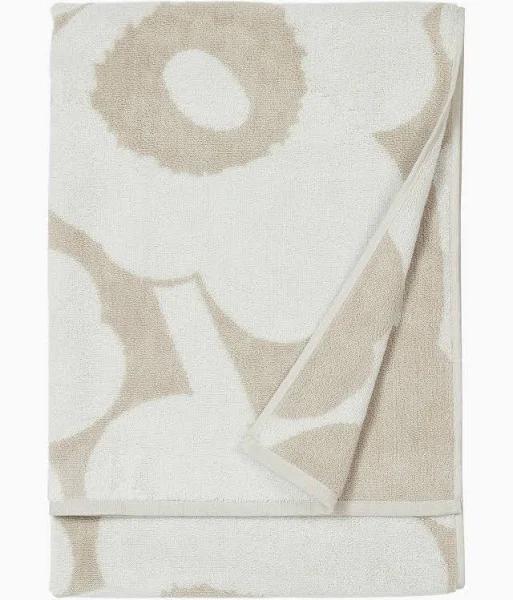 Marimekko Unikko Bath Towel, Beige - White