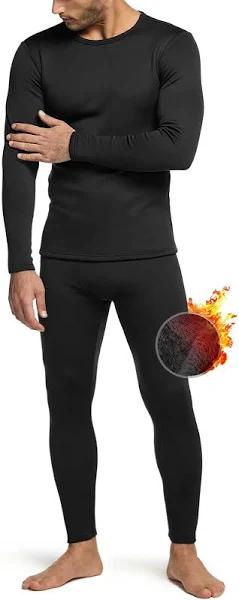 TSLA Men's Thermal Underwear, Microfiber Soft Fleece Lined Long Johns, Winter Warm Base Layer Top/Bottom