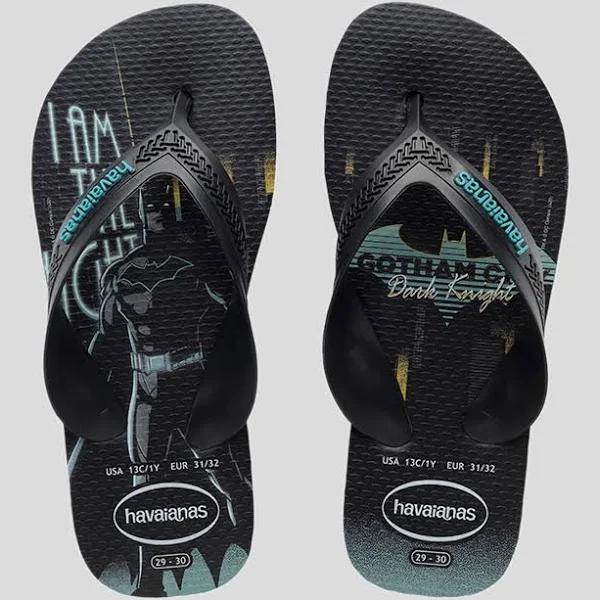 Havaianas Kids Max Herois - Black/Black/Blue