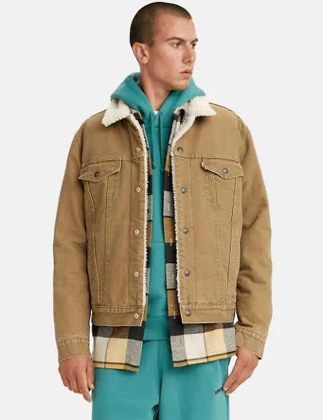 Levi's Type 3 Sherpa Trucker Jacket - Washed Cougar Canvas