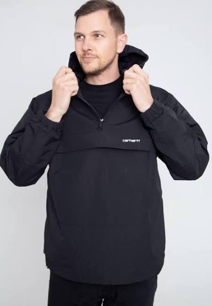 Carhartt-WIP Windbreaker Pullover Jacket - Black/White - Black / M