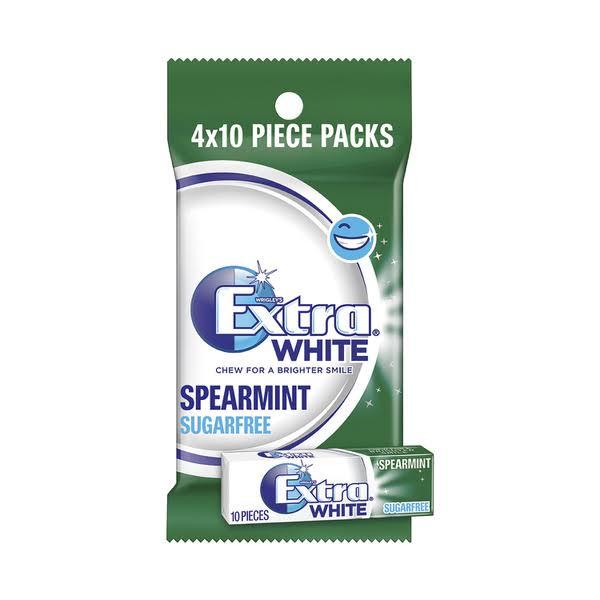 Extra White Spearmint Sugarfree Gum 4 Pack