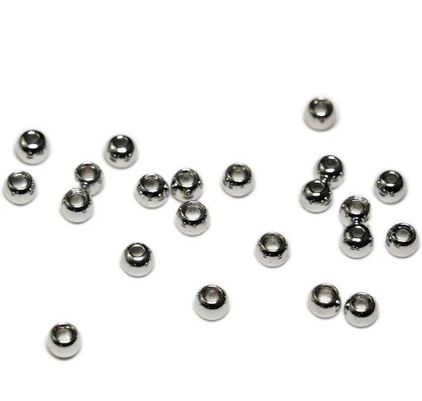 Togens Brass Premium Beads, 2.4mm - 3/32 / Nickel Fly Tying Beads