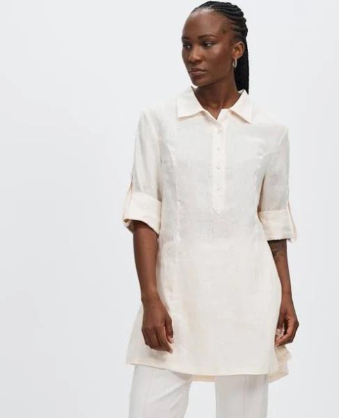 David Lawrence Saxon Linen Tunic in Cream 6