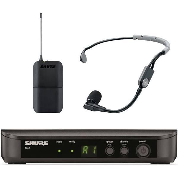 Shure SHR-BLX14S35K14 Wireless Headworn Mic System BLX1 Tx; SM35 Mic; BLX4 RX Auto Setup: 614-638MHz BLX1 Tx; SM35 Mic; BLX4 RX Auto Setup: 614-638MHz