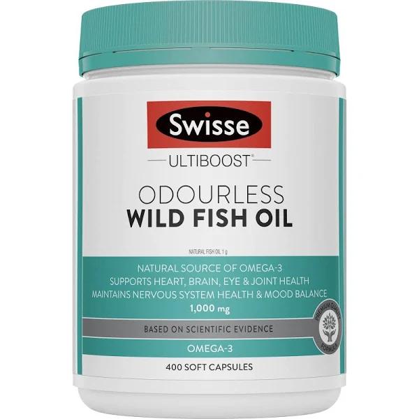 Swisse Ultiboost Odourless Wild Fish Oil 1000mg 400 Capsules