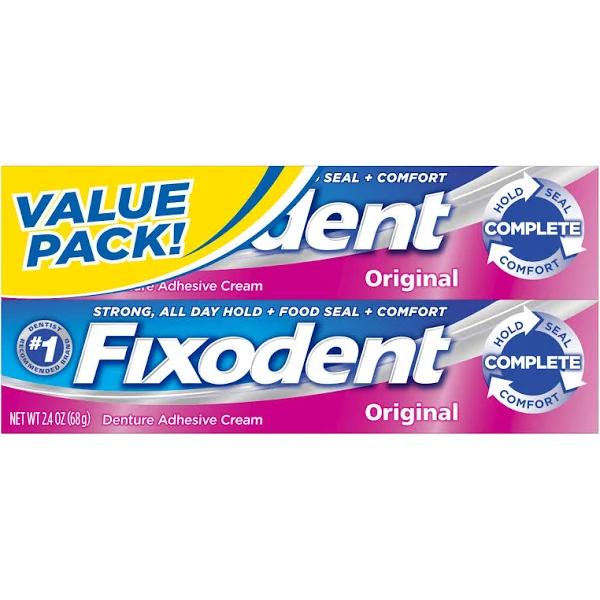 Fixodent Original Denture Adhesive Cream - 2 count, 4.8 oz tubes