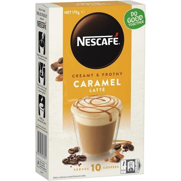 Nescafe Caramel Latte Coffee Sachets 10 Pack