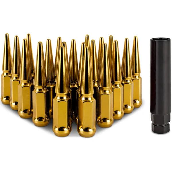 Mishimoto Steel Spiked Lug Nuts M12x1.5 20pc Set - Gold