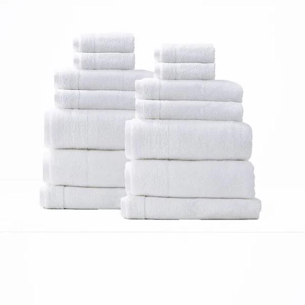 Renee Taylor Aireys 650 GSM Zero Twist 14 Piece Bath Towel Snow