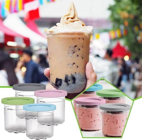 2/4 Pack Ice Cream Pints Containers with Lids Replacements For Ninja Creami Pints 2pcs