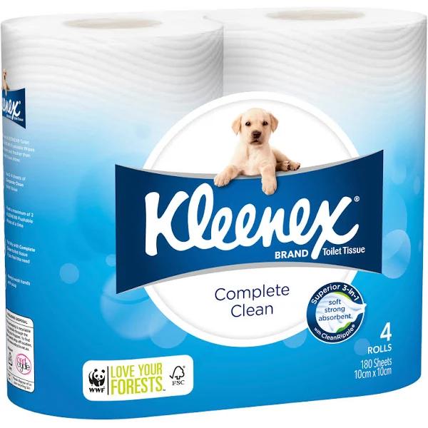 Kleenex Complete Clean Toilet Tissue 4 Pack