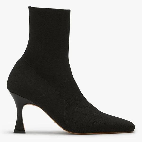 Tony Bianco Felix Black Sock Knit - Size 6 Dress Boot Ankle