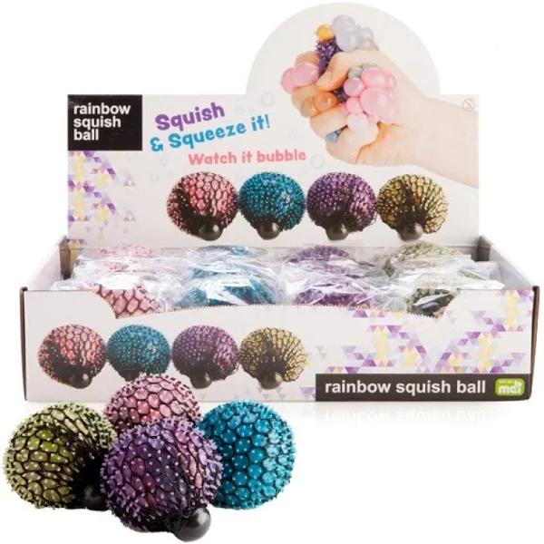 Spiky Rainbow Mesh Squish Ball