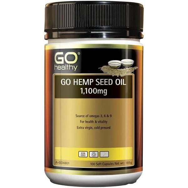 Go Healthy Hemp Seed Oil 1100mg 100 Softgel Capsules