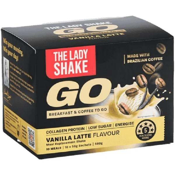 The Lady Shake Go! Vanilla Latte 56g x 10 Pack