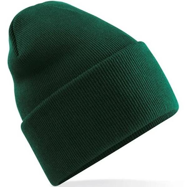 Beechfield Unisex Adult Original Turned Up Cuff Beanie Bottle Green One Size Polyester Acrylic Unisex Adult Beanie