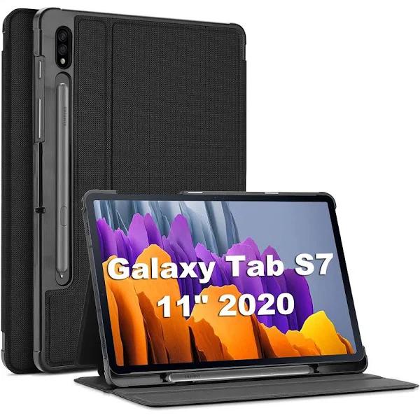 ProCase Galaxy Tab S7 / S8 Case With S Pen Holder, Slim Protective Folio Cover For 11 Inch Galaxy Tab S7 2020 Release SM-T870 T875 T878, Galaxy Tab