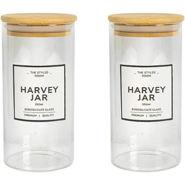 24 x Round Borosilicate Glass Jars Airtight Bamboo Lids 850ml Food Storage Decor Jar Canister - AfterPay & zipPay Available