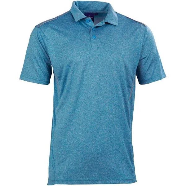 HACKLEY | Mens Quick Dry Polo Shirt | Reflective Piping Cyan 7XL Plus Size