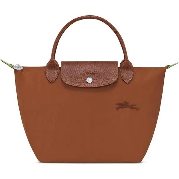 Longchamp Small Le Pliage Recycled Canvas Top Handle Bag Cognac