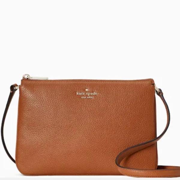 Kate Spade Leila Triple Gusset Leather Crossbody ~NWT~ Gingerbread