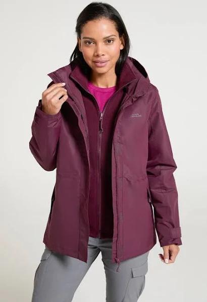 Mountain Warehouse Purple Womens Fell 3 in 1 Water Resistant Jacket