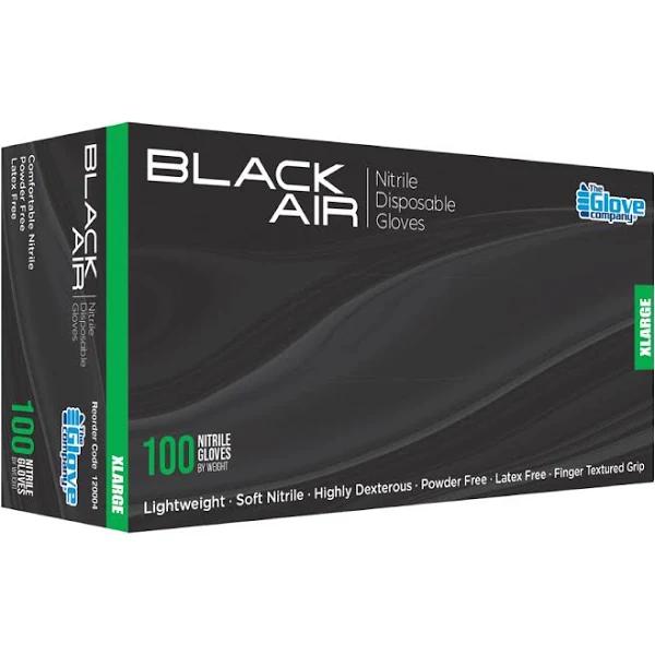 Black Air Disposable Nitrile Gloves 100 Pack - Extra Large