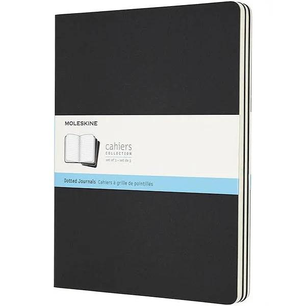 Moleskine Cahier Journal Set of 3 Extra Large - Black, Dotted