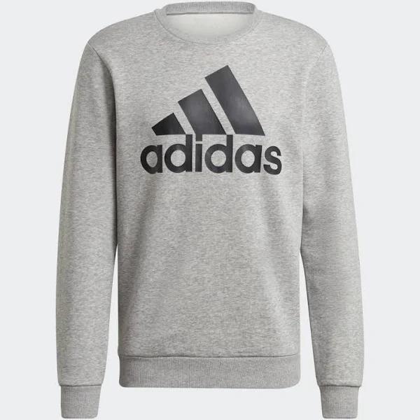 Grey Black Adidas Essentials Big Logo Sweatshirt - XXL