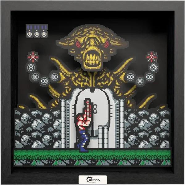 Pixel Frames Contra NES Shadow Box Art