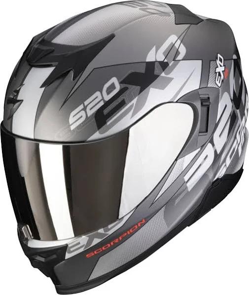 Scorpion EXO-520 Evo Air Cover Matt Silver-Red Full Face Helmet Size L