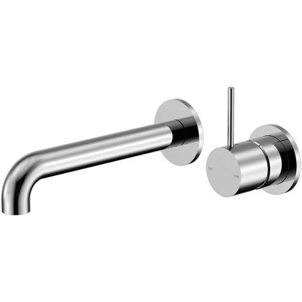 Mecca Wall Basin/Bath Mixer Separate Back Plate Handle Up 260mm in Chrome - Nero - Bathroom Space