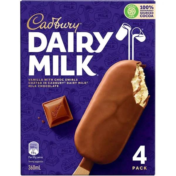 Cadbury Dairy Milk Ice Cream 4 Pack