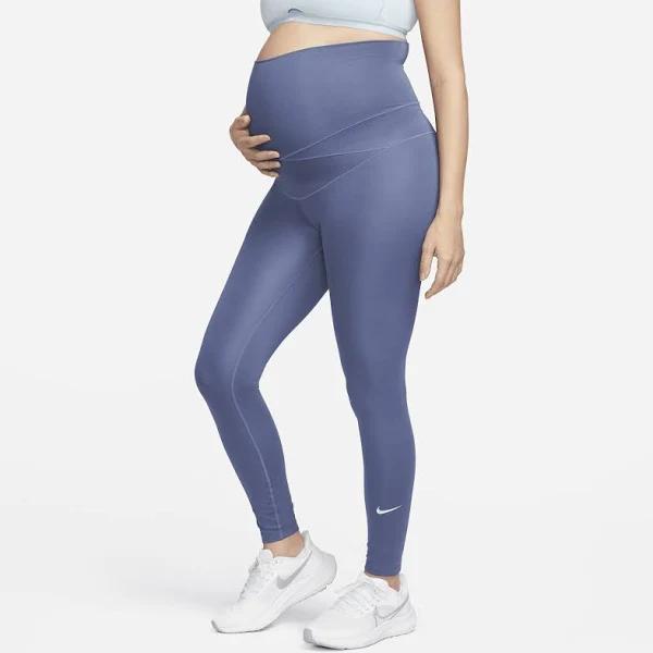 Nike One (M) Women's High-Waisted Leggings (Maternity) - 50% Recycled Polyester - Blue