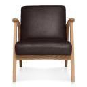 Den Leather Armchair Chocolate Brown by Freedom