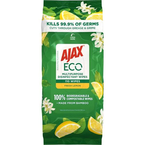 Ajax Eco Multipurpose Wipes Fresh Lemon 110 Pack