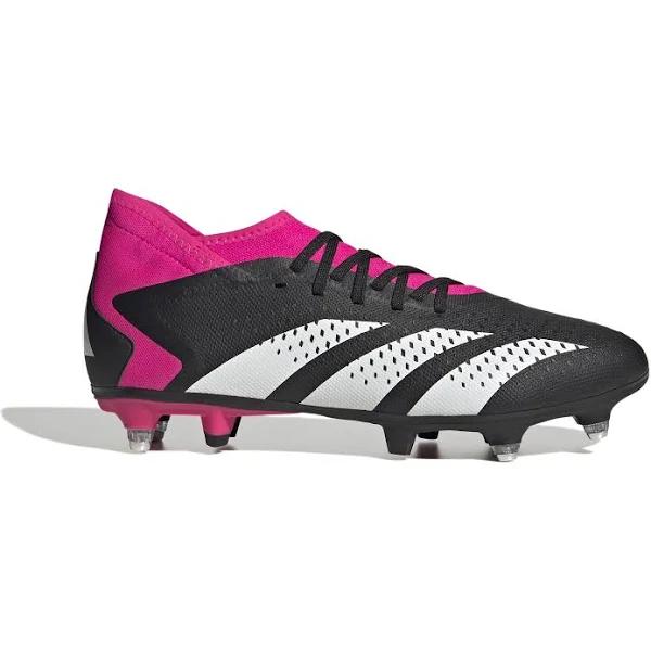 Adidas Predator Accuracy.3 Soft Ground Boots Black / White / Team Pink 2 8.5 - Unisex Football Sport Shoes