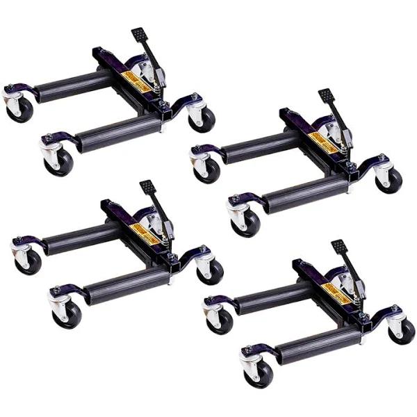 4x 12" 680kg Hydraulic Wheel Dolly - Vehicle Positioning Jack