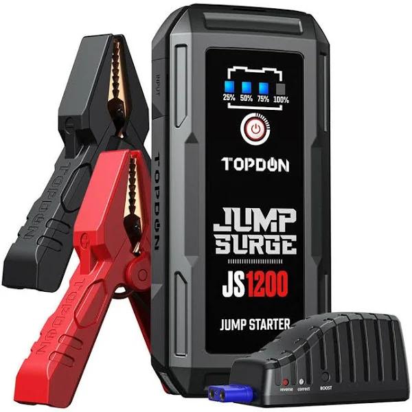 Car Jump Starter TOPDON JS1200 10000mAh Peak 1200A 12V Car Starter Lithium Battery Booster - AfterPay & zipPay Available