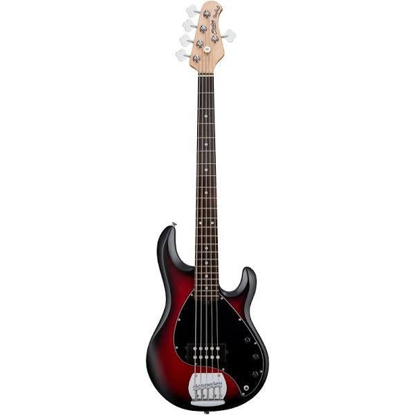 Sterling by Musicman Ray5 5-String Stingray Bass - Ruby Red Burst Satin