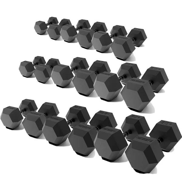 Sumo Strength 9 Pair Black Hex Dumbbell Set (12.5 - 32.5kg)