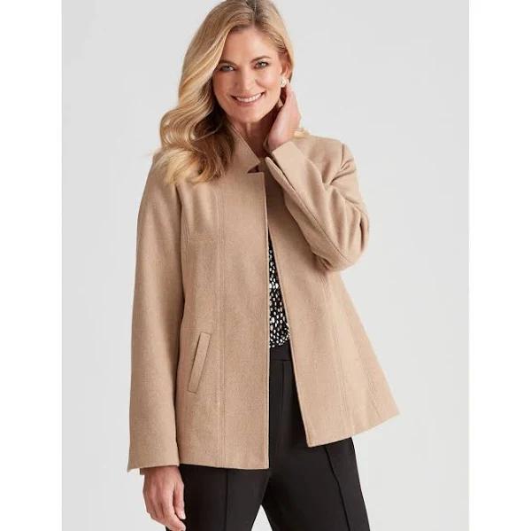 Noni B Boiled Wool Coat Tannin - 18