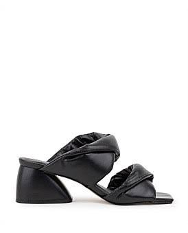 David Jones Edward Meller Imira55 Puffed Heel Slide in Black, Size 40 EU