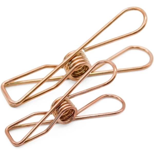 Small & Large Rose Gold Stainless Steel Pegs (40 Pack)