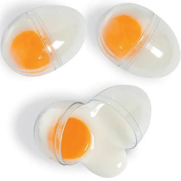 Eggs Yolk Slime Plastic Egg Box of 12 Easter Farm Barnyard Party Favours Toys