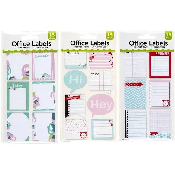 Decorative Memo Sticker Shapes 10 Sheets - Assorted*