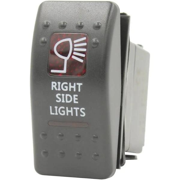 Right Side Lights Red LED 12-24V Rocker Switch